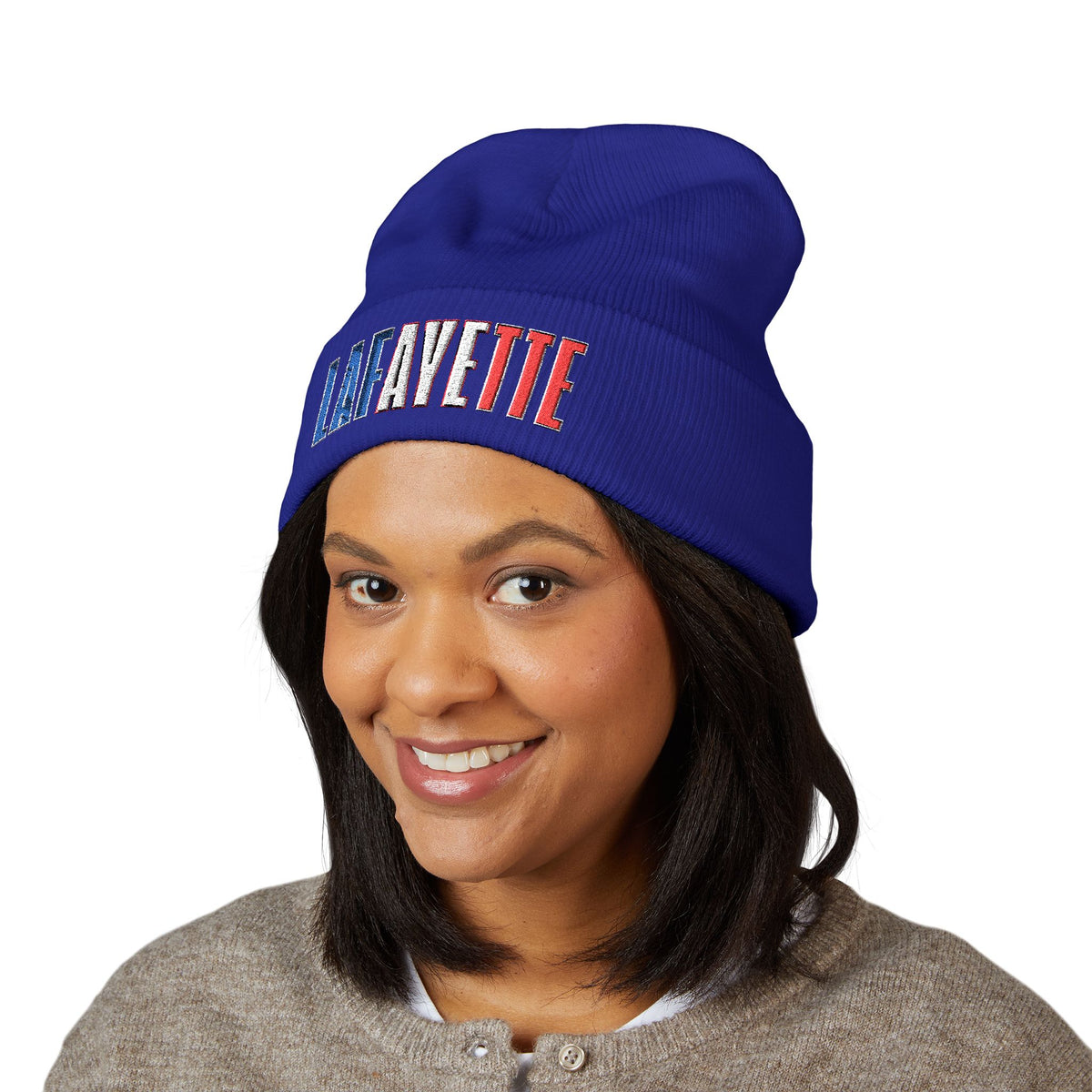 Lafayette French Flag Classic Cuffed Beanie (Embroidery)