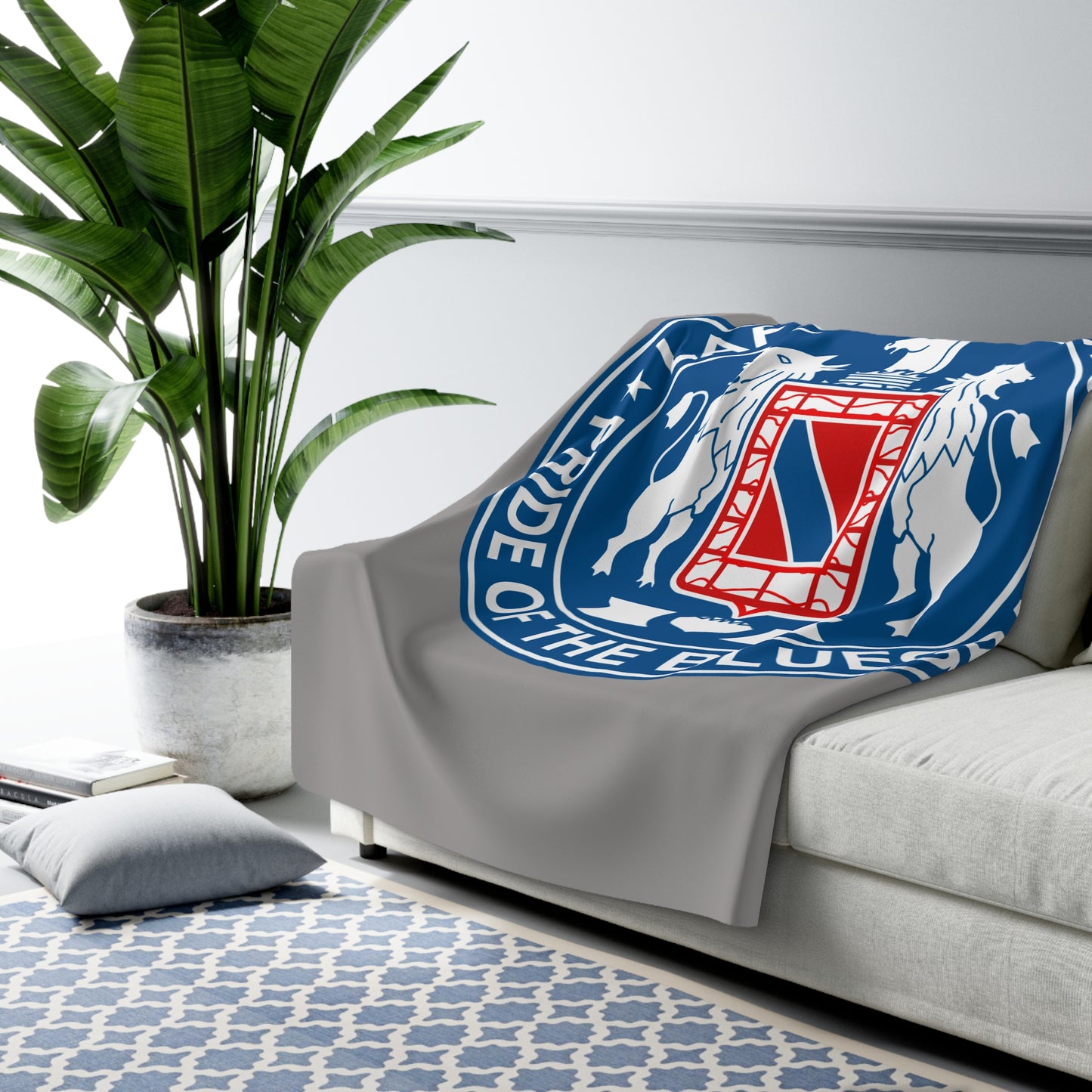 Gray Lafayette Band Sherpa Blanket