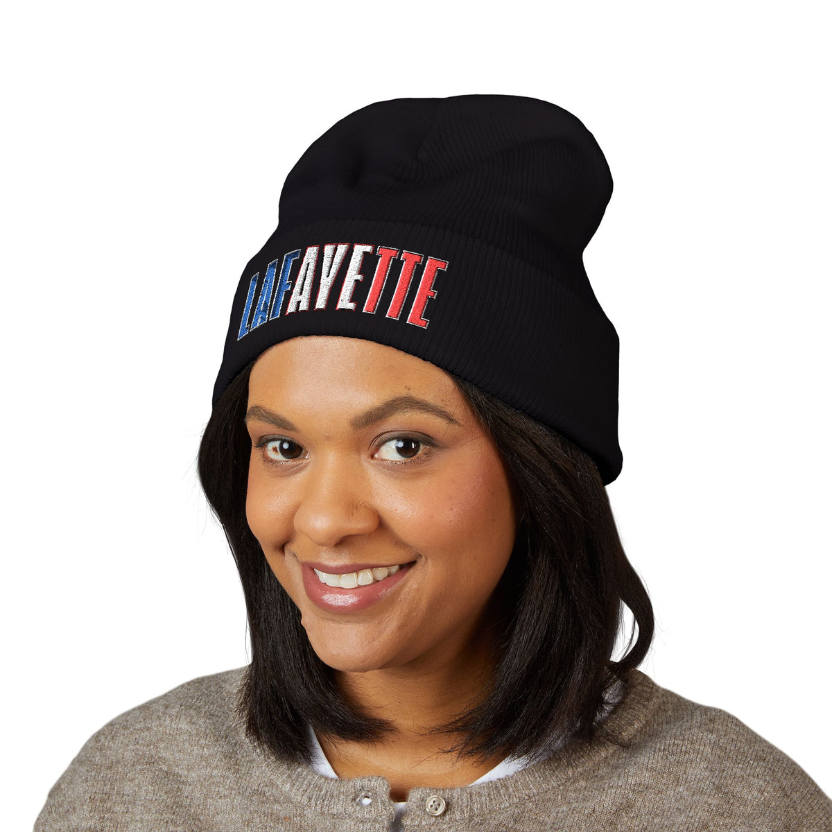 Lafayette French Flag Classic Cuffed Beanie (Embroidery)
