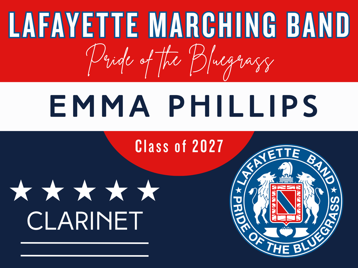 2026 Lafayette Marching Band Personalized Yard Sign