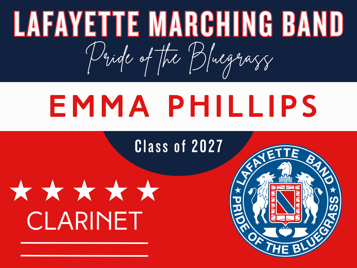 2026 Lafayette Marching Band Personalized Yard Sign